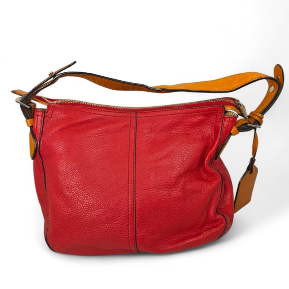 Ralph Lauren RLL Leather Bag Purse Handbag Red Brown - Picture 2 of 13